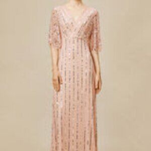 NWT: BABEYOND Embellished Sequin Evening Gown - Misty Rose / 10